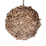 L046 Igniq Drift Wood D110 Large Chandelier Antique Rust 110 X 110 X 110cm