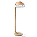 L252 Cocoon Floor Lamp Pu And Nibbed Oak & Copper 60 X 55 X 190cm