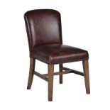 Abraham Dining Chair Biker Dark Brown & weathered Oak 48 X 65 X 87cm