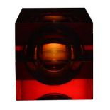 Adventurer Cube With Sphere Sm 15x15x15cm-Amber 15 X 15 X 15cm Like An Orb Floating In Space,