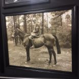 Portraits Boy On Horse Art Black Wood 100.3 X 3 X 82.5cm