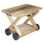 Salvage Pillaster Lamp Table Genuine English Reclaimed Timber 61.5 X 61.5 X 75cm