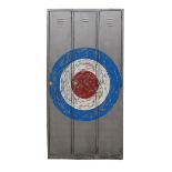 American Lockers Slim 3 Doors Buff Steel With Target A Throwback The School Hall Storage Solutions