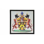 Crest Seyton Small Art Black Wood 55 X 3 X 55.5cm Historically-Inspired Print Sourced From Authentic