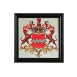 Crest Caithness Small Art Black Wood 55 X 3 X 55.5cm Historically-Inspired Print Sourced From