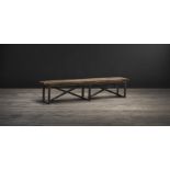 Axel Bench-Genuine Reclaimed Vintage Boat Wood Natural 213.3 X 40 X 45cm The Axel Range Crosses