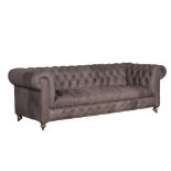Serpentine Bensington Sofa 3 Seater Ivory 240 X 102 X 77cm A Fully Buttoned-Up Chesterfield-Style