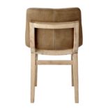 F293 Cocoon Dining Chair With Double Stitching Cheyenne & Brown And Nibbed Oak 48.5 X 57 X 79cm This