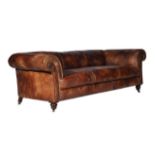 Old Grand Library Chesterfield 1 Straight Without Button Antique Whisky 123 X 100 X 72cm