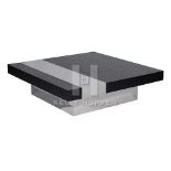 43 Coffee Table Square Wood Black Brush Band 130 X 130 X 36cm