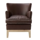 F300 Comoc Sectional 1 Seater New Stitching Cheyenne & Brown And Nibbed Oak 61 X 81 X 77cm