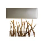 L158 Sillanaq Acrylic / Driftwood Table Lamp-Dg 60 X 10 X 55cm