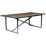 Axel Dining Table Natural Genuine Reclaimed Vintage Boat Wood Natural 213.3 X 106 X 76cm The Axel