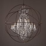 Gyro Crystal Large Chandelier 155cm-Antique Rust 150 X 153 X 159cm The Gyro Crystal Lighting