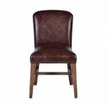 Abraham Dining Chair Btan & weathered Oak 48 X 65 X 87cm