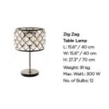 Zigzag Small Table Lamp(30cm) Natural 32 X 32 X 55.5cm The Zig Zag Collection Features Delicate