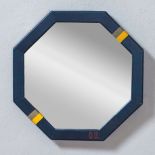 Junior Common Room Mirror Octagon Leather Scholar Navy 75 X 80 X 82cm In A Clever Collaboration
