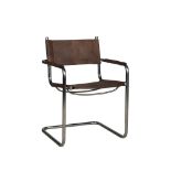 Hurlington dining Chair Destroyed Black & Shiny Steel 60 X 58 X 82cm The Iconic Club Chair