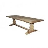 Salvage Pillaster Lamp Table Genuine English Reclaimed Timber 61.5 X 61.5 X 75cm