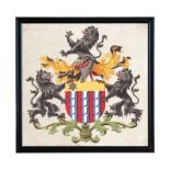 Crest Menteith Large Art Black Wood 111.5 X 3 X 111.5cm Based On Vintage Family Crests From The UK