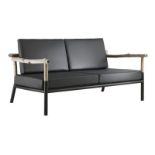 F244g Outline Sofa 2 Seater Wo Cush Od-Drift Wood &Blk 163 X 89 X 64cm