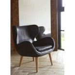 Simba Chair Nap Choco & weathered Oak Simba Contemporary Compact Armchair Available In Leather And