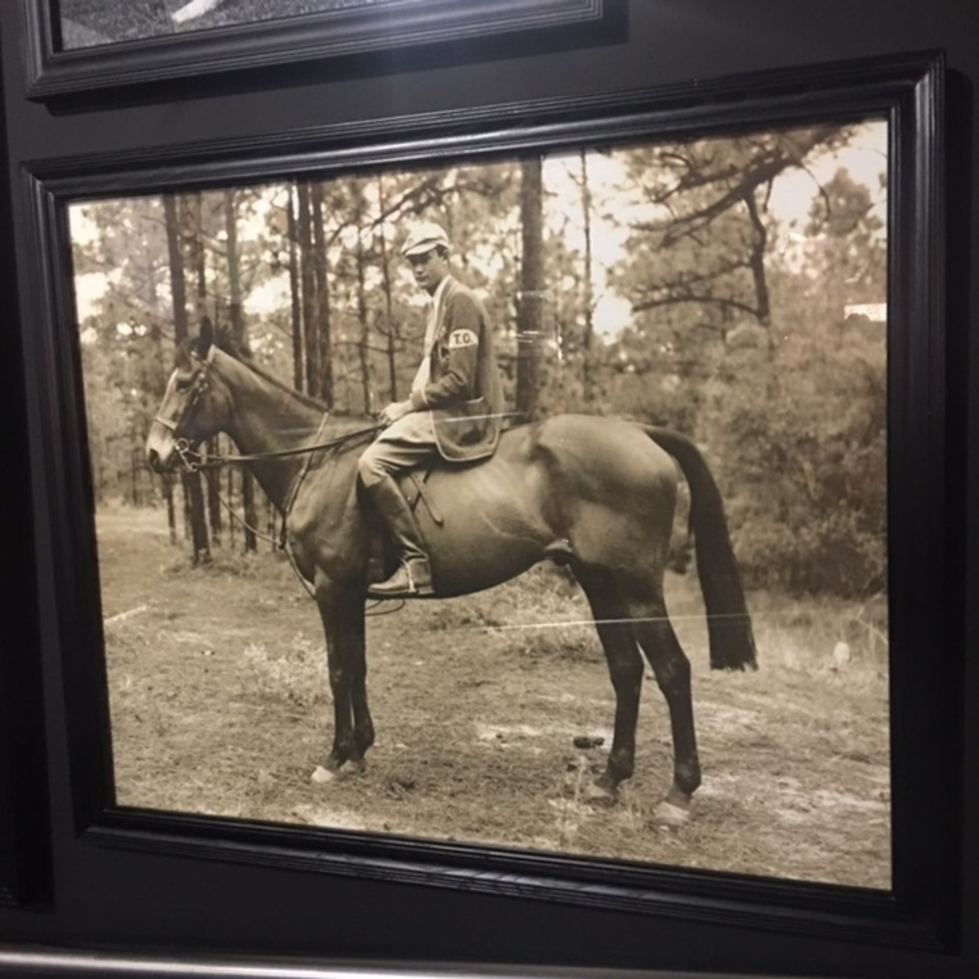 Portraits Boy On Horse Art Black Wood 100.3 X 3 X 82.5cm