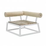 F110eg Natural Single Left Hand Facing Chair without Cushion-White