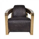 Mars Quilt Chair Antique Black & Sb Inspired By The Curvaceous 1938 Bugatti Atlantic Coupe A