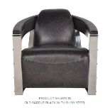 Mars Chair Ride Black & Brushed Steel Inspired By The Curvaceous 1938 Bugatti Atlantic Coupe A
