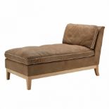 F300 Comoc Sectional Chaise New Stitching Cheyenne & Brown and Nibbed Oak 67 X 131.5 X 77cm