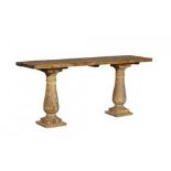 Old Grand Library Balustrade Console Genuine English Reclaimed Timber 180 X 46 X 76cm