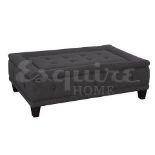 Boilermaker Cocktail Ottoman Charcoal Wool & Black Feet 130 X 80 X 42cm