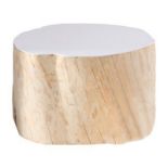 F233 Galaq Coffee Table Rdm(S)-Debarked.W & Whi 75 X 75 X 35cm