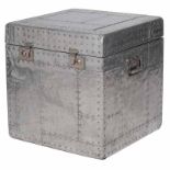 White Star Trunk Shiny Steel 60 X 59 X 60cm A Larger Version Of The London Trunk White Star Is