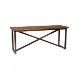 Axel Console Table Natural Genuine Reclaimed Vintage Boat Wood Black 183 X 60 X 76cm The Axel
