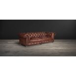 Westminster Feather Sofa 3 Seater Vintage Cigar 242 X 97 X 73.5cm Leather And Feather Adopt The Best
