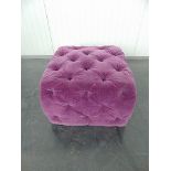 Benson Square Footstool Small Vintage Moleskin Damson 61 X 61 X 42cm The Benson Footstool Collection