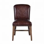 Abraham Dining Chair Tan & weathered Oak 48 X 65 X 87cm