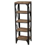 Arlington Single Bookcase Saloon & Iron 90 X 40 X 200cm