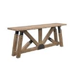 Charpente Console 190x45cm Saloon Natural & Cast Iron 190 X 45 X 76cm Inspired By The Structures