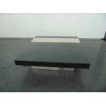 43 Coffee Table Square Wood Black Brush Band 130 X 130 X 36cm