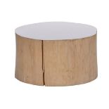 F125 Ullat Side Table Rdm (S)-Drift Wood &White 70 X 70 X 40cm