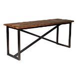 Axel Console Table Natural Genuine Reclaimed Vintage Boat Wood Natural 183 X 60 X 76cm The Axel