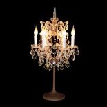 Crystal Table Lamp Black & Gold 42 X 42 X 80cm the Crystal Table Lamp Is Made Entirely From