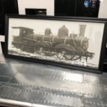 Locomotives Scarborough Snow Art(59x131)-Black Wood 59 X 3 X 130.5cm