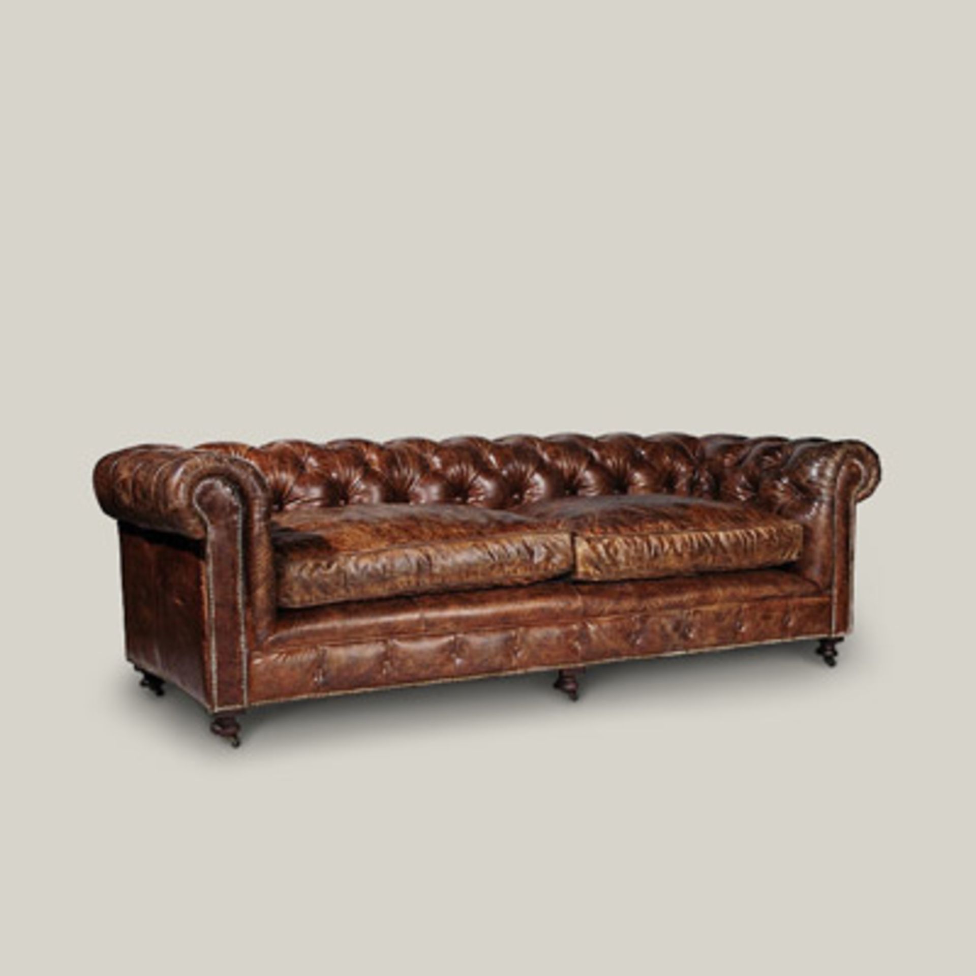 Kensington Sofa 3 Seater Well-Mannered Style Featuring The Natural Tones Of Timber And Leather And