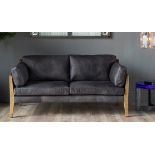 Loffee Sofa 3 Seater In Antique Tobacco And Weathered Oak 200 X 91 X 83cm