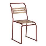 Wimbledon Chair-At.Blue & Dis.Whi 52 X 45.7 X 84.5cm Inspired By Vintage School Dining Chairs, The
