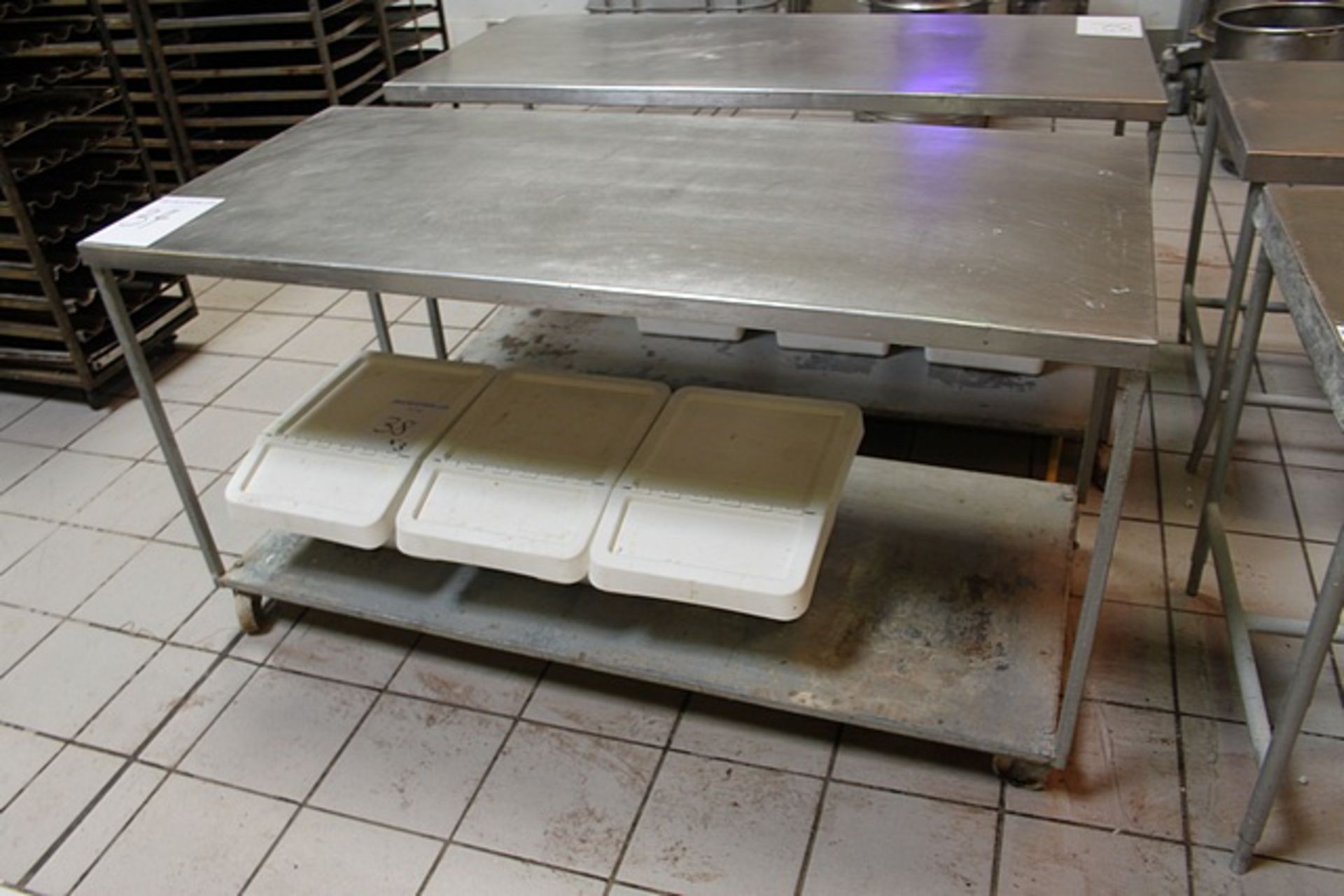 Stainless steel preparation table mobile with shelf 1780mm x 800mm